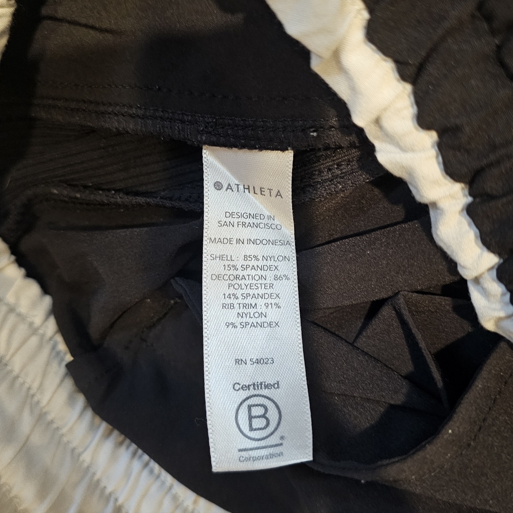 ATHLETA Brooklyn Joggers Track Pants Colorblock Black With White Trim- Size 2 - Picture 10 of 10